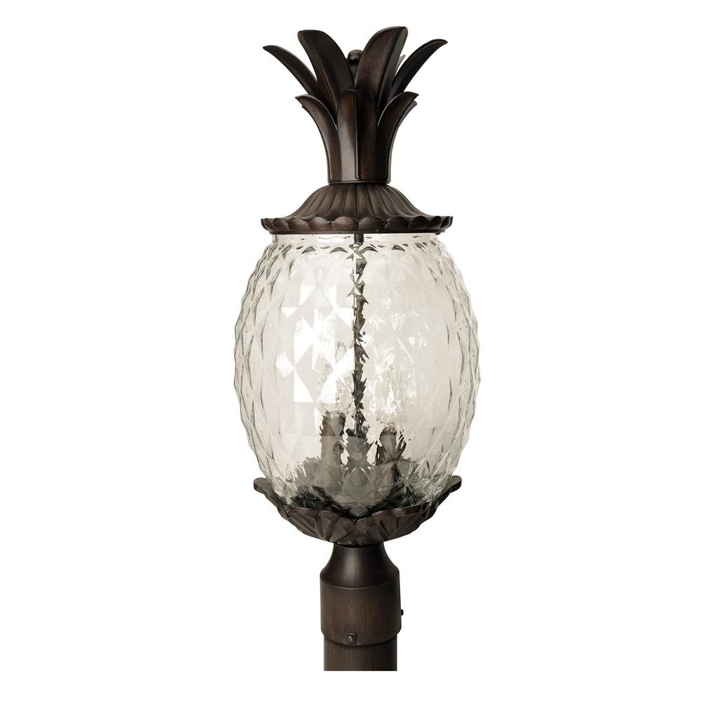 Lanai Collection Post-Mount 3-Light Outdoor Black Coral Light Fixture  7517BC Aura Lighting