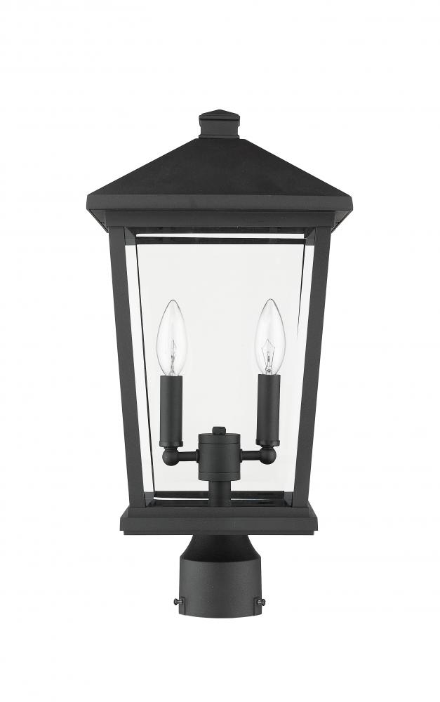 2 Light Outdoor Post Mount Fixture : 568PHBR-BK | Aura Lighting