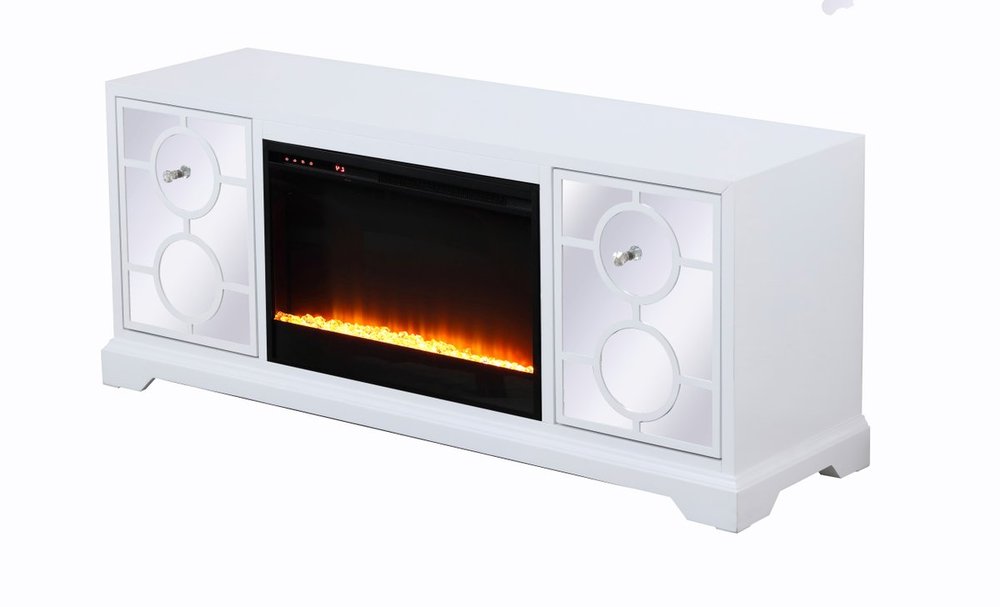 Elegant TV Stand with Fireplace Insert