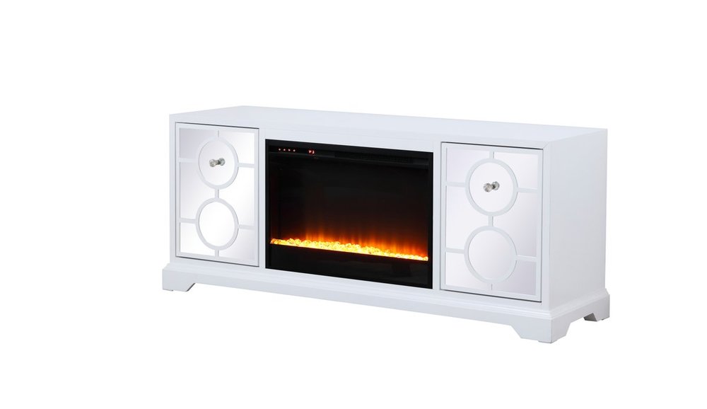 Elegant TV Stand with Fireplace Insert - Thumbnail 3
