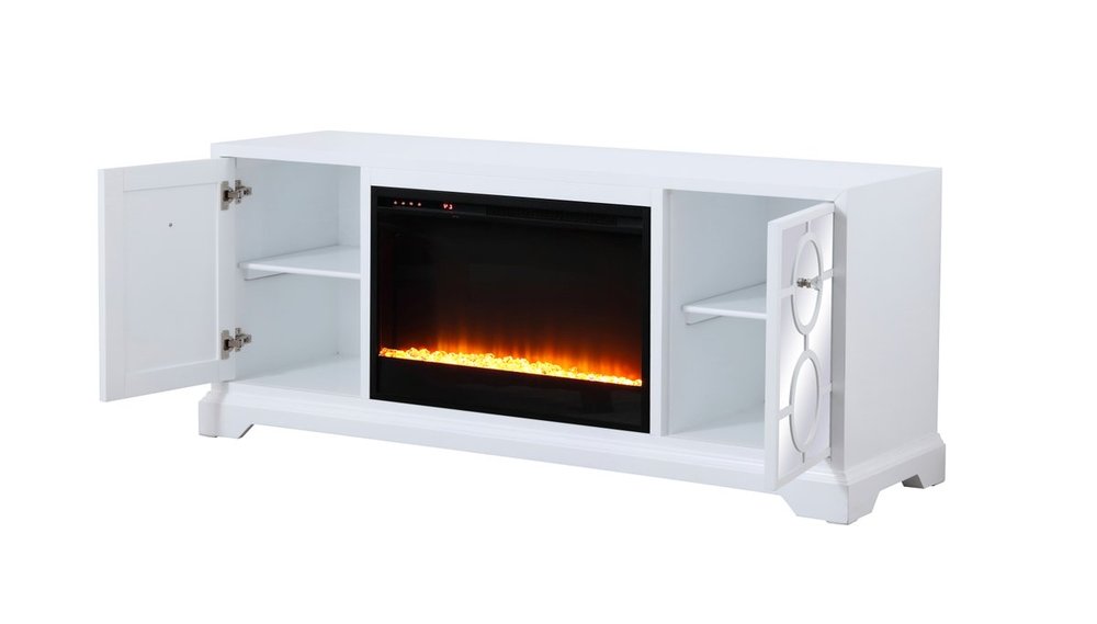Elegant TV Stand with Fireplace Insert - Thumbnail 2